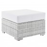 Modway Convene Outdoor Patio Ottoman in Light Gray White - Front Side Angle