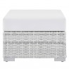Modway Convene Outdoor Patio Ottoman in Light Gray White - Front Angle