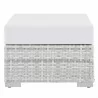 Modway Convene Outdoor Patio Ottoman in Light Gray White - Front Angle - Modway Convene Outdoor Patio Ottoman in Light Gray White - Front Angle