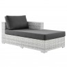 Modway Convene Outdoor Patio Right Chaise - Light Gray Charcoal - Front Side Angle