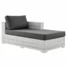 Modway Convene Outdoor Patio Right Chaise - Light Gray Charcoal - Front Side Angle - Modway Convene Outdoor Patio Right Chaise - Light Gray Charcoal - Front Side Angle