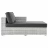 Modway Convene Outdoor Patio Right Chaise - Light Gray Charcoal - Front Angle - Modway Convene Outdoor Patio Right Chaise - Light Gray Charcoal - Front Angle