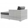 Modway Convene Outdoor Patio Right Chaise - Light Gray Charcoal - Back Side Angle