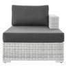 Modway Convene Outdoor Patio Right Chaise - Light Gray Charcoal - Side Angle