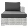 Modway Convene Outdoor Patio Right Chaise - Light Gray Charcoal - Side Angle - Modway Convene Outdoor Patio Right Chaise - Light Gray Charcoal - Side Angle
