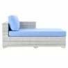 Modway Convene Outdoor Patio Right Chaise - Light Gray Light Blue - Front Angle - Modway Convene Outdoor Patio Right Chaise - Light Gray Light Blue - Front Angle