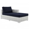 Modway Convene Outdoor Patio Right Chaise in Light Gray Navy - Front Side Angle