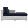 Modway Convene Outdoor Patio Right Chaise in Light Gray Navy - Front Angle