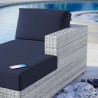 Modway Convene Outdoor Patio Right Chaise in Light Gray Navy - Lifestyle