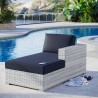 Modway Convene Outdoor Patio Right Chaise in Light Gray Navy - Lifestyle