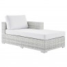 Modway Convene Outdoor Patio Right Chaise in Light Gray White - Front Side Angle