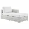 Modway Convene Outdoor Patio Right Chaise in Light Gray White - Front Side Angle - Modway Convene Outdoor Patio Right Chaise in Light Gray White - Front Side Angle
