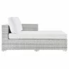 Modway Convene Outdoor Patio Right Chaise in Light Gray White - Front Angle - Modway Convene Outdoor Patio Right Chaise in Light Gray White - Front Angle