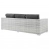 Modway Convene Outdoor Patio Sofa - Light Gray Charcoal - Back Side Angle