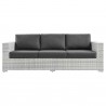 Modway Convene Outdoor Patio Sofa - Light Gray Charcoal - Front Angle