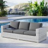 Modway Convene Outdoor Patio Sofa - Light Gray Charcoal - Lifestyle