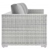Modway Convene Outdoor Patio Sofa in Light Gray Gray - Side Angle