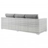 Modway Convene Outdoor Patio Sofa in Light Gray Gray - Back Side Angle