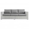 Modway Convene Outdoor Patio Sofa in Light Gray Gray - Front Angle