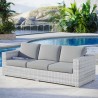 Modway Convene Outdoor Patio Sofa in Light Gray Gray - Lifestyle