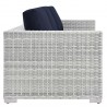 Modway Convene Outdoor Patio Sofa in Light Gray Navy - Side Angle