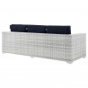 Modway Convene Outdoor Patio Sofa in Light Gray Navy - Back Side Angle