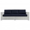 Modway Convene Outdoor Patio Sofa in Light Gray Navy - Front Angle