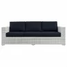 Modway Convene Outdoor Patio Sofa in Light Gray Navy - Front Angle - Modway Convene Outdoor Patio Sofa in Light Gray Navy - Front Angle