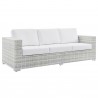 Modway Convene Outdoor Patio Sofa in Light Gray White - Front Side Angle
