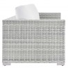 Modway Convene Outdoor Patio Sofa in Light Gray White - Side Angle