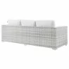 Modway Convene Outdoor Patio Sofa in Light Gray White - Back Side Angle - Modway Convene Outdoor Patio Sofa in Light Gray White - Back Side Angle