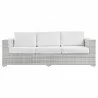Modway Convene Outdoor Patio Sofa in Light Gray White - Front Angle - Modway Convene Outdoor Patio Sofa in Light Gray White - Front Angle
