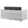 Modway Convene Outdoor Patio Loveseat in Light Gray Charcoal  - Back Side Angle