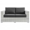 Modway Convene Outdoor Patio Loveseat in Light Gray Charcoal  - Front Angle