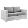 Modway Convene Outdoor Patio Loveseat in Light Gray Gray - Front Side Angle