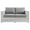 Modway Convene Outdoor Patio Loveseat in Light Gray Gray - Front Angle