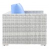Modway Convene Outdoor Patio Loveseat - Light Gray Light Blue - Side Angle