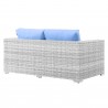 Modway Convene Outdoor Patio Loveseat - Light Gray Light Blue - Back Side Angle