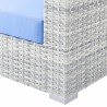 Modway Convene Outdoor Patio Loveseat - Light Gray Light Blue - Base Angle