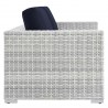Modway Convene Outdoor Patio Loveseat - Light Gray Navy - Side Angle