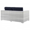 Modway Convene Outdoor Patio Loveseat - Light Gray Navy - Back Side Angle