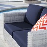 Modway Convene Outdoor Patio Loveseat - Light Gray Navy - Lifestyle