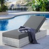 Modway Convene Outdoor Patio Chaise in Light Gray Charcoal - Lifestyle