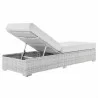 Modway Convene Outdoor Patio Chaise - Light Gray White - Reclined in Back Side Angle - Modway Convene Outdoor Patio Chaise - Light Gray White - Reclined in Back Side Angle