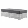 Modway Convene Outdoor Patio Rectangular Ottoman in Light Gray Charcoal - Front Side Angle - Modway Convene Outdoor Patio Rectangular Ottoman in Light Gray Charcoal - Front Side Angle