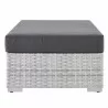Modway Convene Outdoor Patio Rectangular Ottoman in Light Gray Charcoal - Side Angle - Modway Convene Outdoor Patio Rectangular Ottoman in Light Gray Charcoal - Side Angle