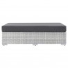 Modway Convene Outdoor Patio Rectangular Ottoman in Light Gray Charcoal - Front Angle