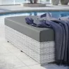Modway Convene Outdoor Patio Rectangular Ottoman in Light Gray Charcoal - Lifestyle - Modway Convene Outdoor Patio Rectangular Ottoman in Light Gray Charcoal - Lifestyle