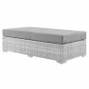 Modway Convene Outdoor Patio Rectangular Ottoman in Light Gray Gray - Front Side Angle - Modway Convene Outdoor Patio Rectangular Ottoman in Light Gray Gray - Front Side Angle