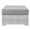 Modway Convene Outdoor Patio Rectangular Ottoman in Light Gray Gray - Side Angle